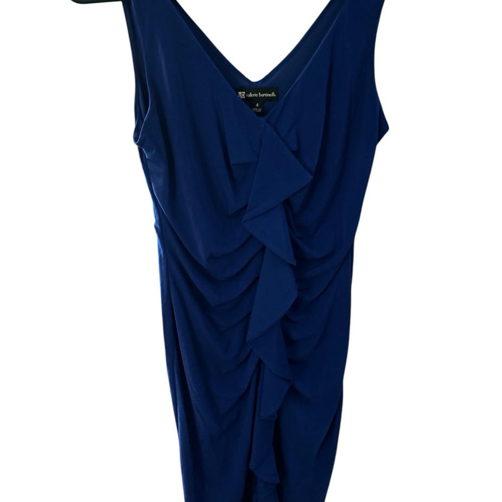 Blue Ruched Sheath Dress PTP 16 L 36